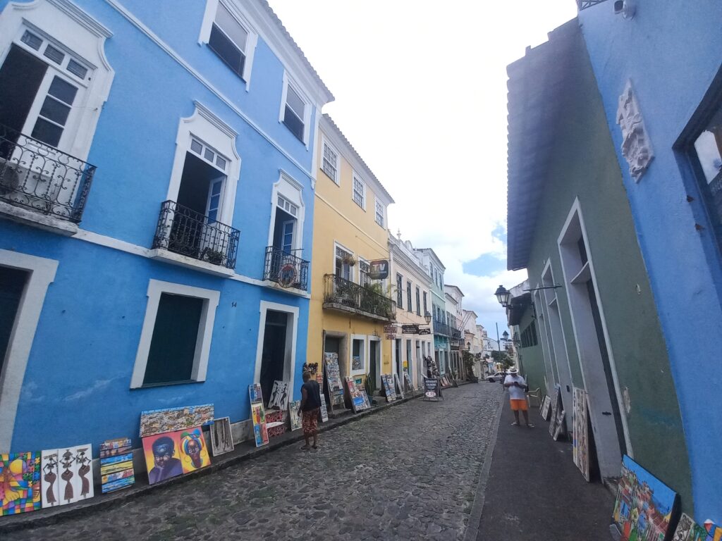 Negozi in Rua das Portas do Carm, centro storico di Salvador de Bahia Brasile
