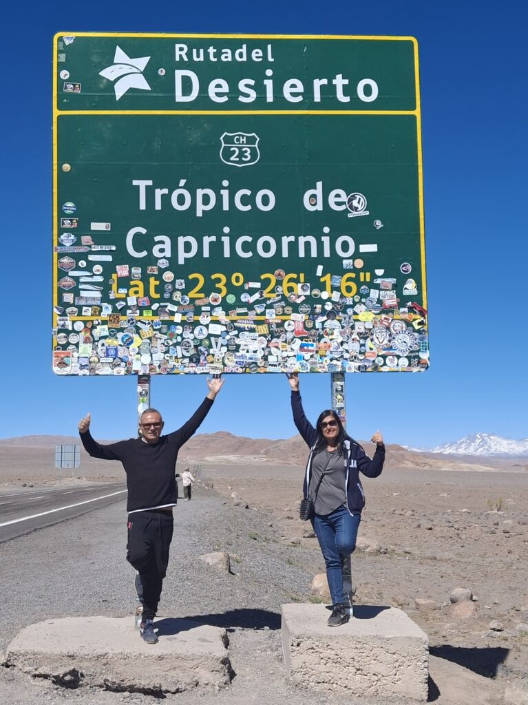 L'insegna al Tropico del Capricorno Cile