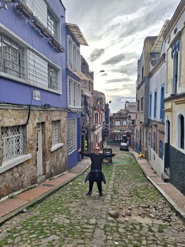 Strade acciottolate nella Candelaria Bogotà