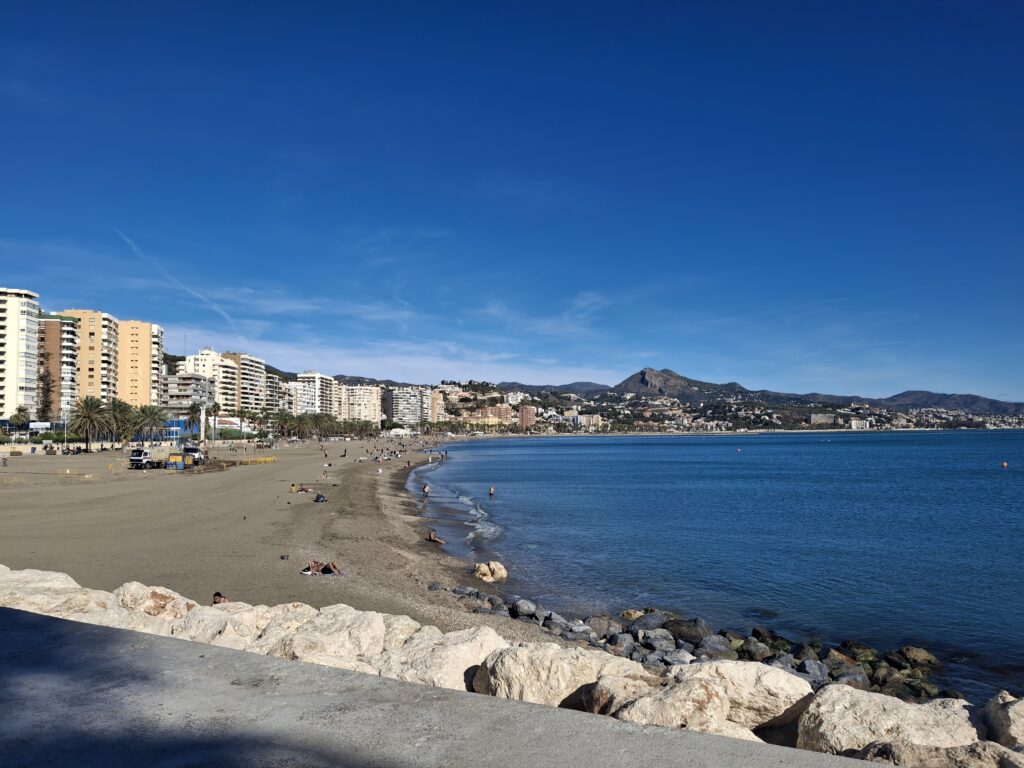 Playa la Malagueta Andalusia in inverno