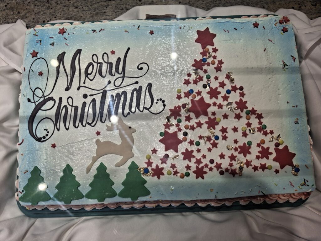Torta di Natale su nave da crociera